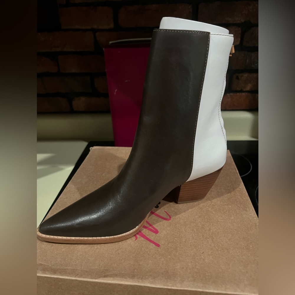 Matisse Two-Tone Brown and White Heeled Boots